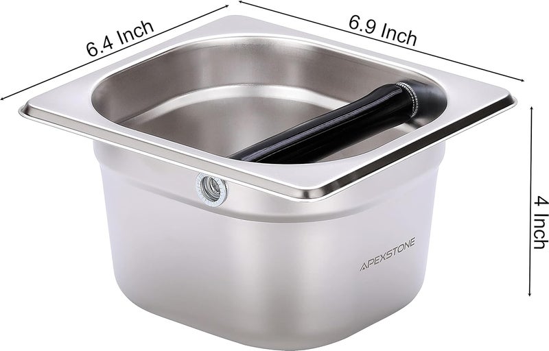 Apexstone Coffee Knock Box Stainless Steel, Espresso Knock Box Stainless Steel, Knock Box for Espresso Coffee Grounds, Knock Box Small - Image 2